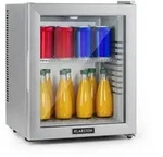 Klarstein Brooklyn 24 Mini-K&uuml;hlschrank Glast&uuml;r LED Ablage Silber