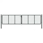 vidaXL Mesh-Gartentor Verzinkter Stahl Grau : Gr&ouml;&szlig;e - 400 x 150 cm