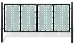 vidaXL Zauntor (Einzeltor) Schwarz 300x175 cm