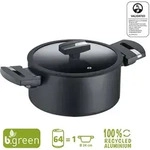 Berndes Kochtopf mit Glasdeckel b.green Alu Recycled Induction schwarz 24 cm