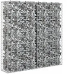 vidaXL Gabionenwand mit Abdeckung Verzinkter Stahl 80&times;20&times;100 cm