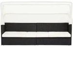 vidaXL Gartensofa mit Sonnendach Schwarz Poly Rattan