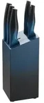 Michelino 6-teiliges Edelstahl Messer-Set mit Messerblock aus Holz Kochmesser Blau