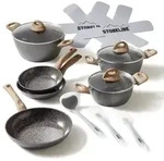 STONELINE&reg; CERAMIC Back to Nature Kochgeschirr-Set, 14-tlg., Keramik-Beschichtung,