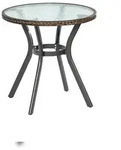 Merxx Ravenna Tisch Rund, &Oslash; 70 cm, Aluminium/Kunststoffgeflecht/Glas,...