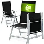 CASARIA&reg; Aluminium Gartenstuhl Bern Klappbar Silber 2er Set