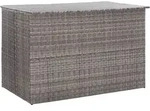 vidaXL Garden-Auflagenbox Grau 150x100x100 cm Poly Rattan