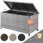 Casaria Auflagenbox Poly Rattan Rollbar Garten Box Grau