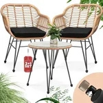 CASARIA&reg; Polyrattan Balkonset Lounge Set mit Auflagen