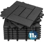 Casaria WPC Fliesen 11x Mosaik Anthrazit