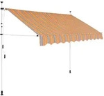 vidaXL Einziehbare Markise Handbetrieben 300 cm Gelb/Blau Gestreift
