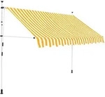 vidaXL Einziehbare Markise Handbetrieben 250 cm Orange/Wei&szlig; Gestreift