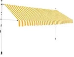 vidaXL Einziehbare Markise Handbetrieben 350 cm Orange/Wei&szlig; Gestreift