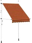 vidaXL Einziehbare Markise Handbetrieben 150 cm Orange und Braun