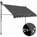 vidaXL Einziehbare Markise Handbetrieben mit LED 300 cm Anthrazit