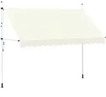 vidaXL Einziehbare Markise Handbetrieben 350 cm Cremewei&szlig;