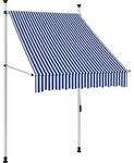 vidaXL Markise Einziehbar Handbetrieben 100 cm Blau/Wei&szlig; Gestreift