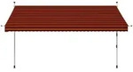 vidaXL Einziehbare Markise Handbetrieben 350 cm Orange und Braun