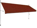 vidaXL Einziehbare Markise Handbetrieben 400 cm Orange und Braun