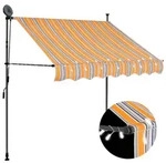 vidaXL Einziehbare Markise Handbetrieben mit LED 150 cm Gelb und Blau