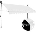 vidaXL Einziehbare Markise Handbetrieben mit LED 400 cm Creme