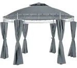 tectake Gartenpavillon Siana &Oslash; 3.5m &Oslash; 350 x 280 cm Anthrazit