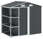 vidaXL Gartenhaus mit Regal Anthrazit 205x130x183 cm Eisen