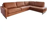KAWOLA Ecksofa VILNIUS 3-Sitzer mit Recamiere rechts Kunstleder mit Lederanteil