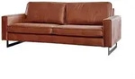 KAWOLA Sofa VILNIUS 2-Sitzer Kunstleder mit Lederanteil cognac