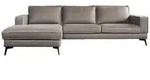KAWOLA Sofa BLOOM Ecksofa Leder hellgrau Recamiere links