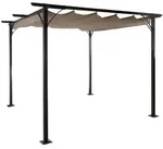 Mendler Pergola HWC-C42, Garten Pavillon, stabiles 6cm-Gestell + Schiebedach ~