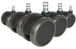 5x Hartbodenrollen ROLO 11mm / 65mm B&uuml;ro-Stuhl-Rollen No-Noise (5er Pack) hjh...
