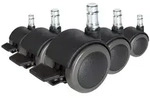 5x Hartbodenrollen mit Feststellbremse ROLO STOP 10mm / 50mm (5er Pack) hjh OFFICE