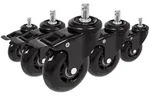 hjh OFFICE 5x Hartbodenrollen ROLO SKATE 11mm / 75 mm B&uuml;ro-Stuhl-Rollen inkl....