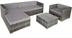 tectake Rattan Lounge Milano - Polyrattan Sitzgruppe mit Sitzpolster - Rattan