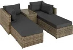 tectake Rattan Lounge mit Aluminiumgestell San Domino Natur