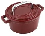 CS KOCHSYSTEME, ALPEN 14cm Minitopf rot, Gusseisen emailliert,
