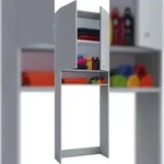 VCM Badm&ouml;bel Waschmaschinenschrank Lona Grau B. 64 x H. 182 x T. 27 cm