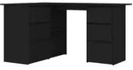 vidaXL Eckschreibtisch Schwarz 145x100x76 cm Holzwerkstoff