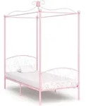vidaXL Himmelbett-Gestell Rosa Metall 100 x 200 cm