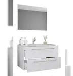 VCM Badm&ouml;bel Waschtisch Badinos Wei&szlig; H. 107 x B. 80 x T. 46 cm