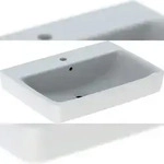 Geberit Waschtisch Renova Plan mit Hahnloch, mit &Uuml;L 650x480mm wei&szlig;