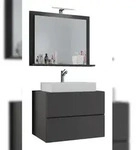 VCM Badm&ouml;bel Waschtisch Lendas Anthrazit H. 134 x B. 60 x T. 51 cm