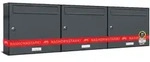 AL Briefkastensysteme 3 F&auml;cher Premium Wand Briefkasten Anlage A4, in RAL 7016