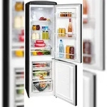 Exquisit Retro K&uuml;hl-Gefrierkombination RKGC250-70-H-160E mattschwarz, 244 l