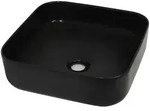 vidaXL Waschbecken Keramik Quadratisch Schwarz 38 x 38 x 13,5 cm