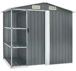vidaXL Gartenhaus mit Regal Grau 205x130x183 cm Eisen