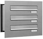 AL Briefkastensysteme 3 F&auml;cher Premium Edelstahl Durchwurf Briefkasten Anlage...