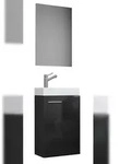 VCM Badm&ouml;bel Waschtisch Slito Schwarz B. 41 x H. 130 x T. 22 cm