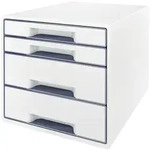 Leitz Schubladenbox WOW CUBE 52132001 4Schubf&auml;cher wei&szlig;/grau